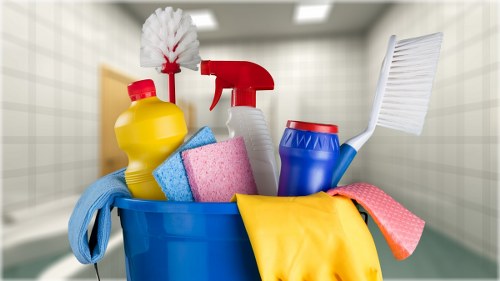 Professional cleaner in Ealing tidying a bright living room